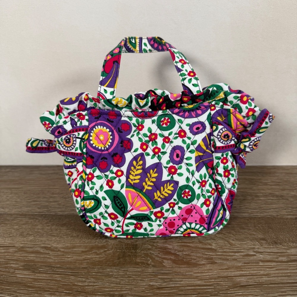 Vera Bradley Folkloric Small Bowler Satchel Bag Floral Quilted Retired 2011
